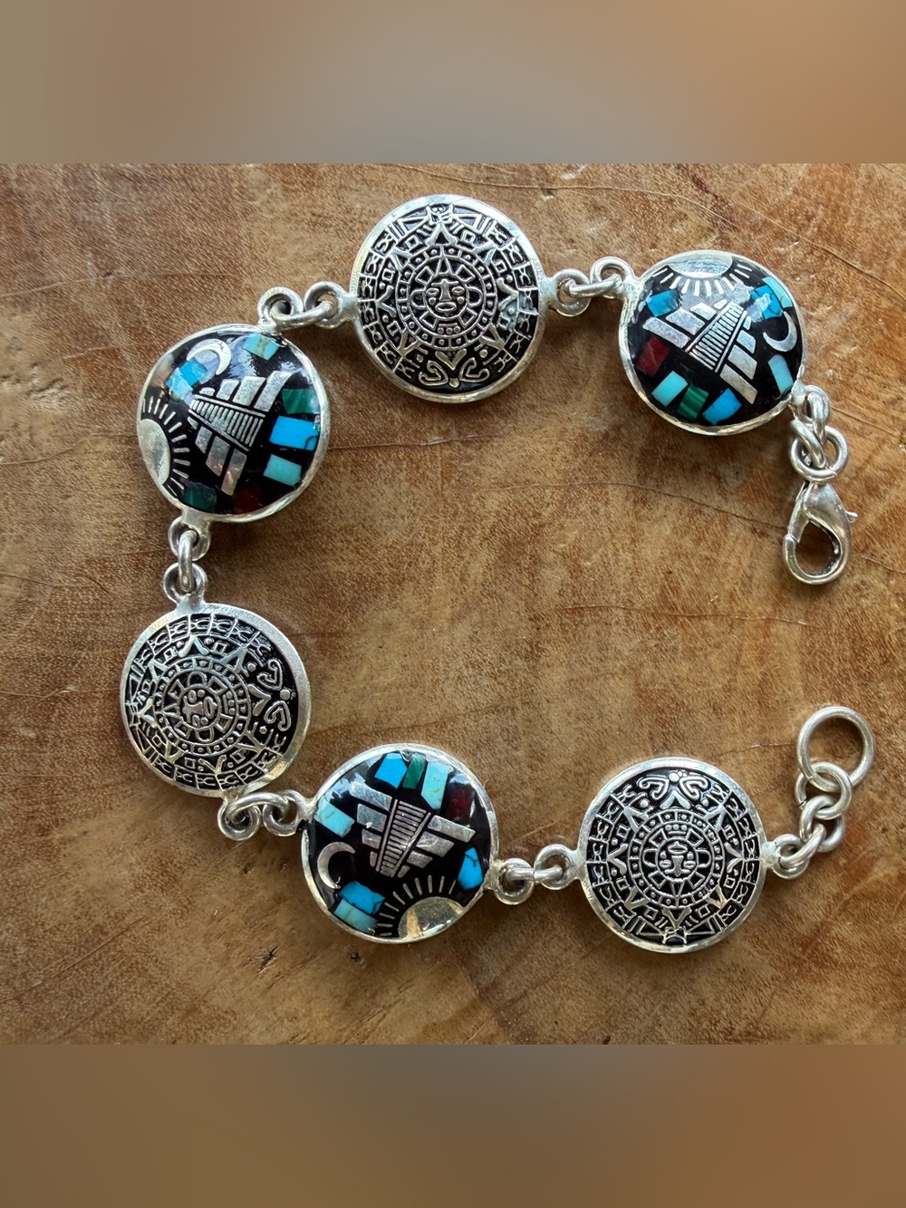 Vintage Taxco Style 925 Silver and Turquoise Bracelet